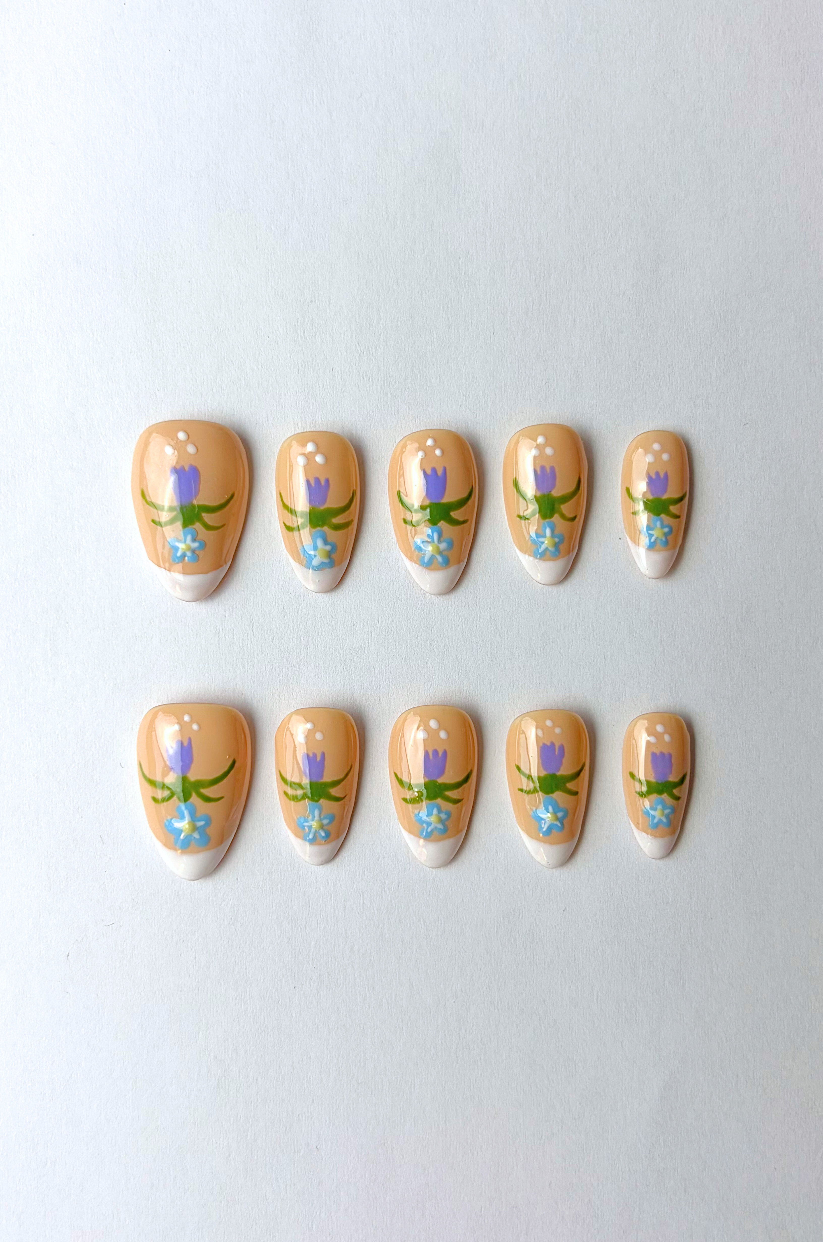 Förgätmigej & blåklocka | NailFika® #8